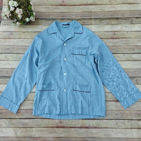 Thom Sweeney Brushed Cotton Pyjamas Blue Size Small - Picture 3 of 15